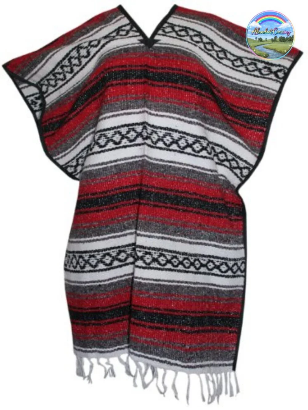 Authentic Mexican Poncho - Soft Acrylic, Machine Washable